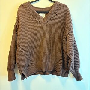 Aerie Chocolate V-Neck Sweater
